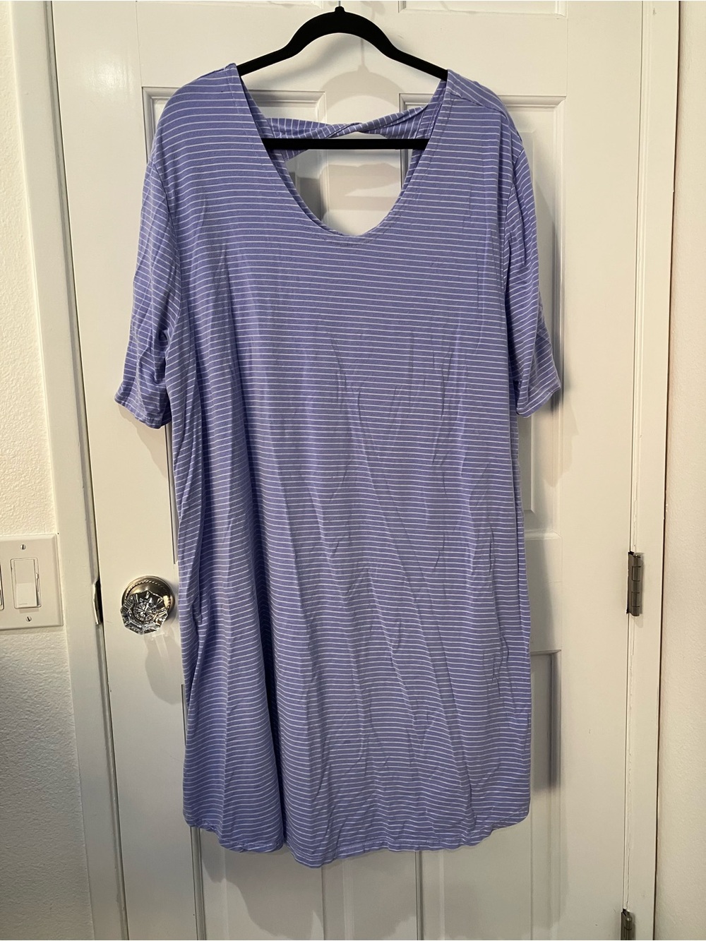 fresh produce Blue & White Striped T-Shirt Dress